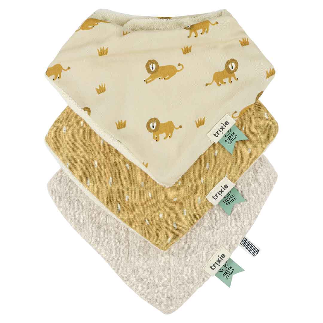 Bandana Lätzchen 3-pack mix - Lively Lion